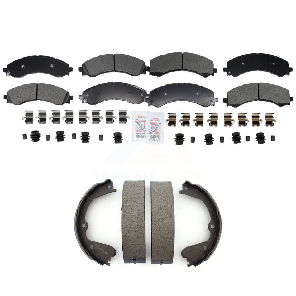 Front Rear Semi-Metallic Disc Brake Pads And Parking Shoes Kit For GMC Savana KNN-101404