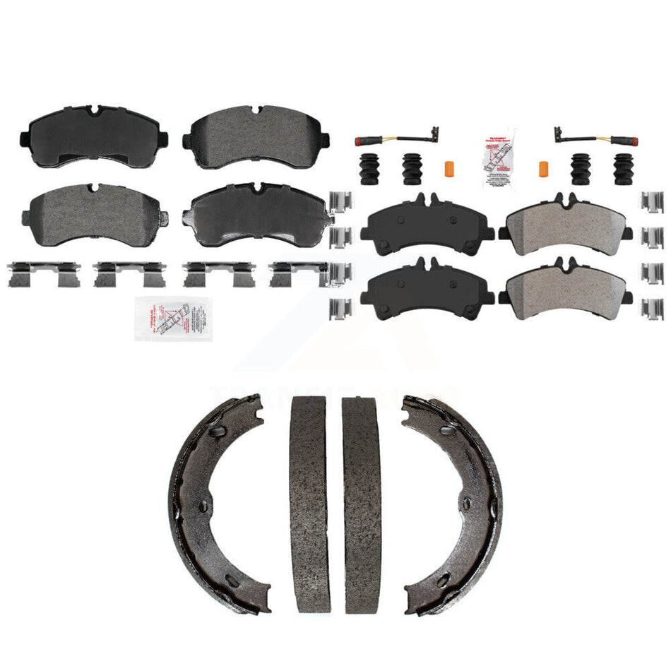 Front Rear Semi-Metallic Disc Brake Pads And Parking Shoes Kit For KNN-101409