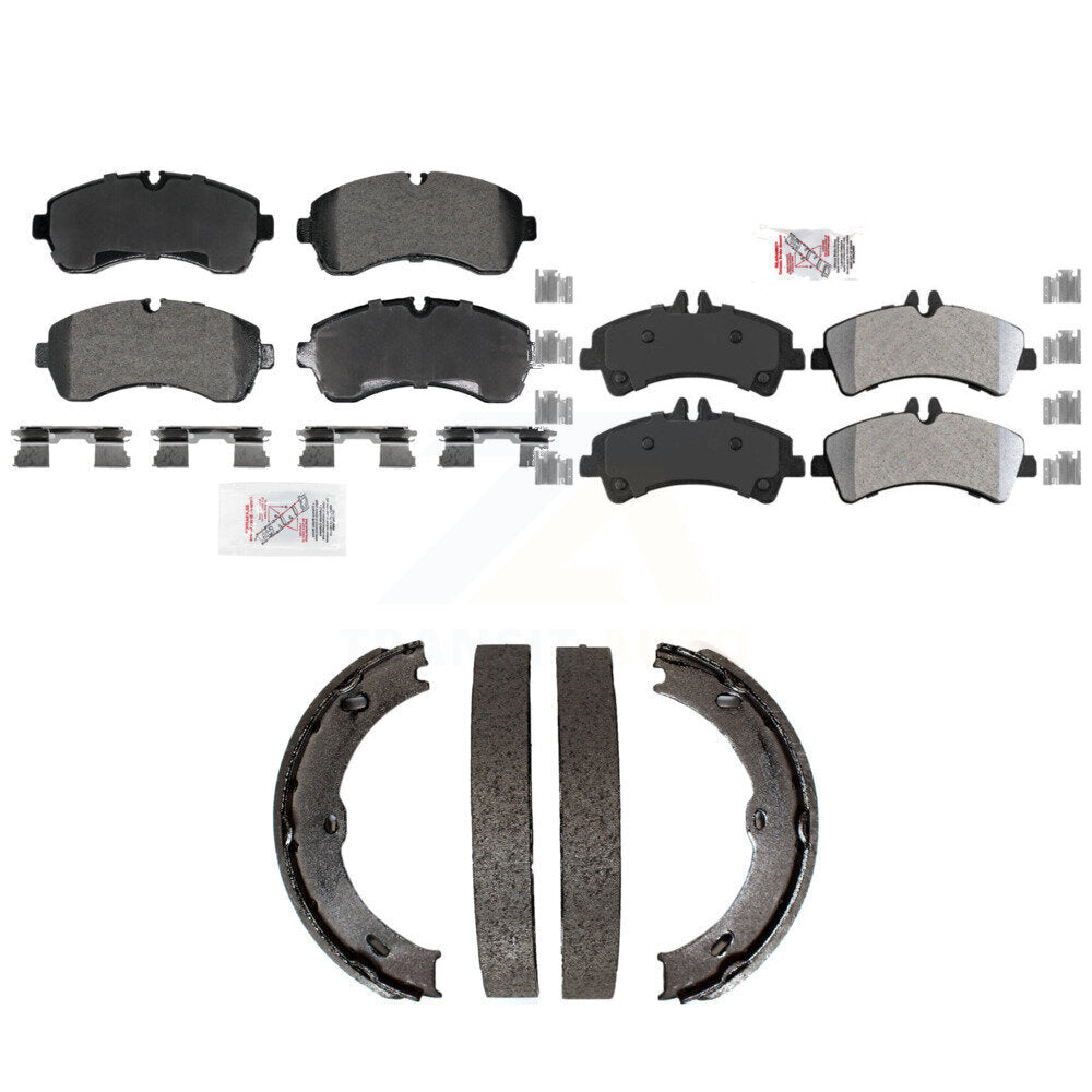 Front Rear Semi-Metallic Disc Brake Pads And Parking Shoes Kit For KNN-101410