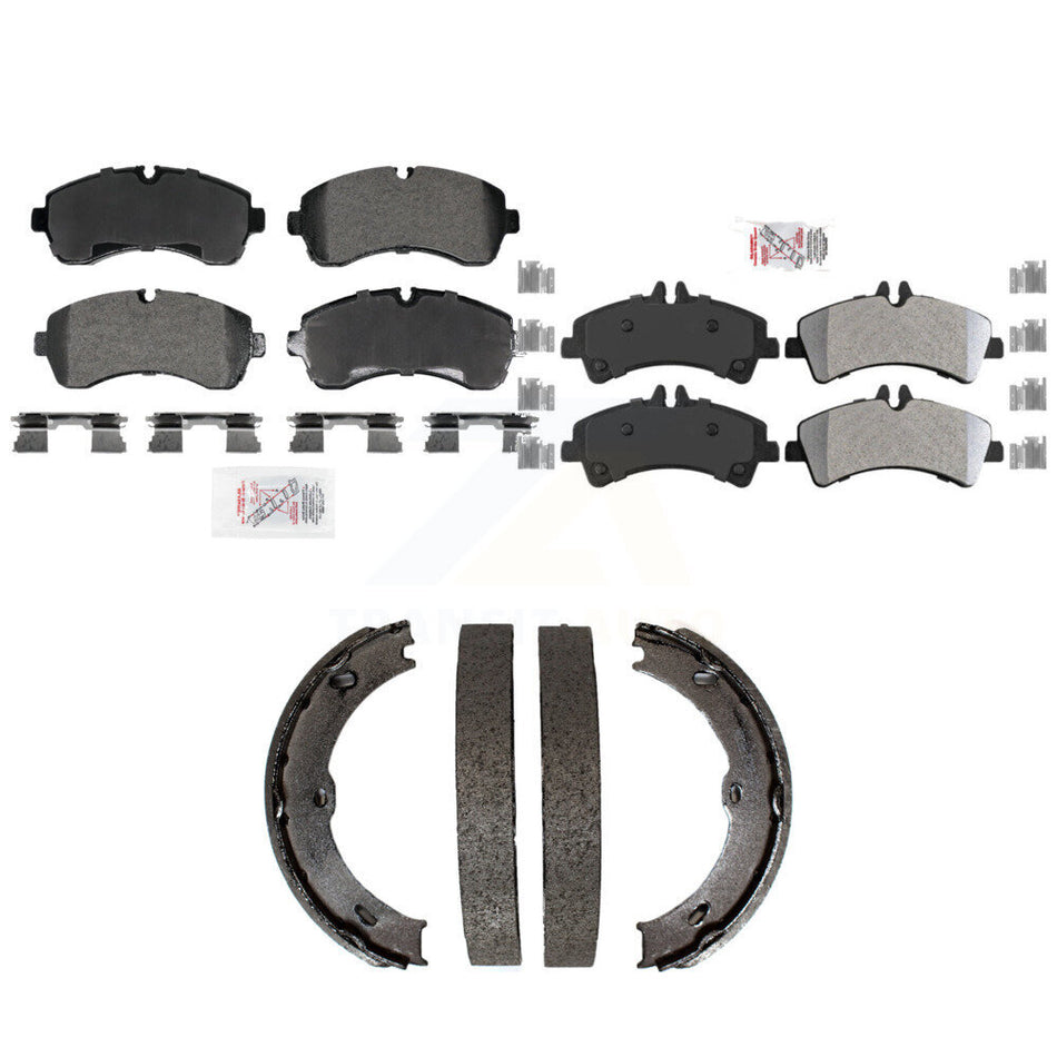 Front Rear Semi-Metallic Disc Brake Pads And Parking Shoes Kit For KNN-101410