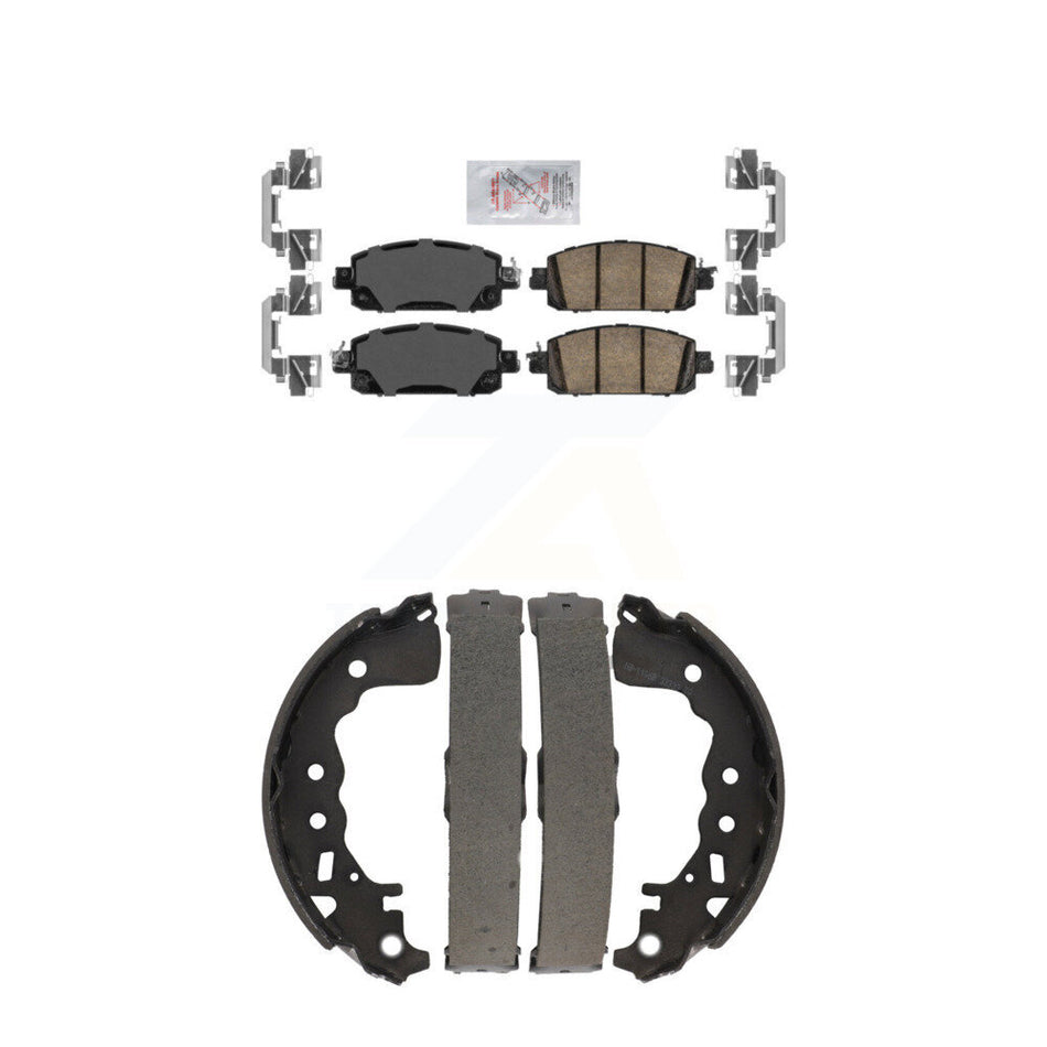 Front Ceramic Disc Brake Pads And Rear Drum Shoes Kit For Nissan Kicks rear brakes KNN-101413