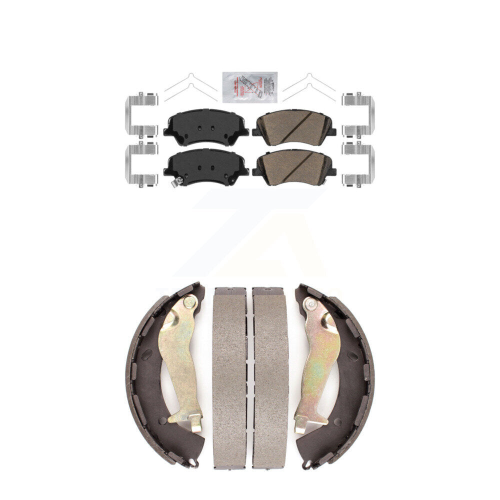 Front Ceramic Disc Brake Pads And Rear Drum Shoes Kit For Kia Rio Hyundai Accent KNN-101414