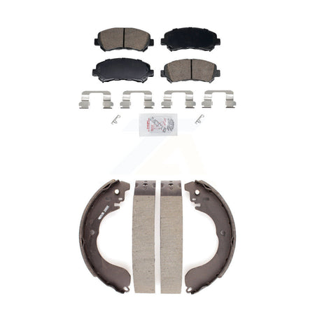 Front Ceramic Disc Brake Pads And Rear Drum Shoes Kit For 07-12 Nissan Sentra SE-R Spec V KNN-101415