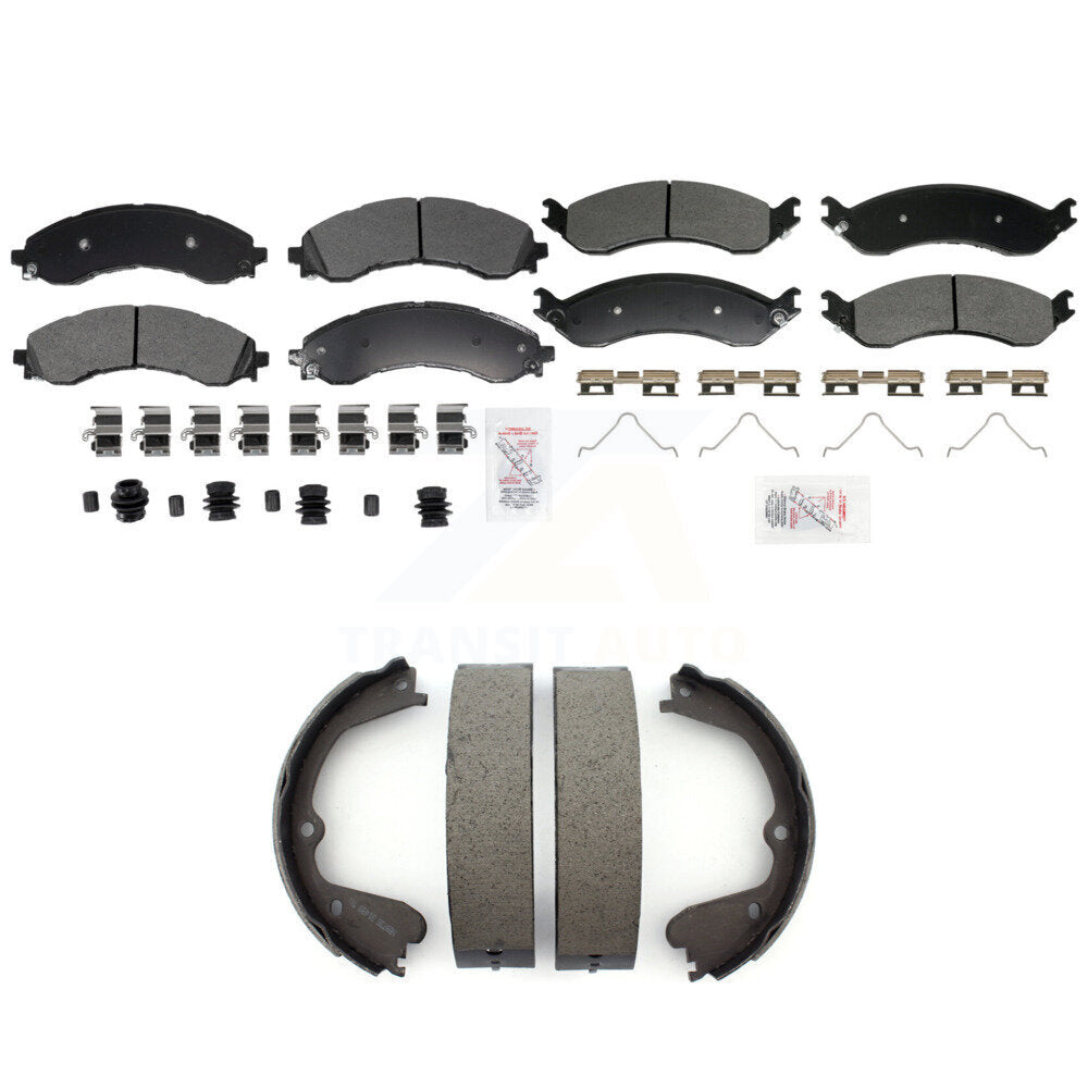 Front Rear Semi-Metallic Disc Brake Pads And Parking Shoes Kit For GMC Savana KNN-101417