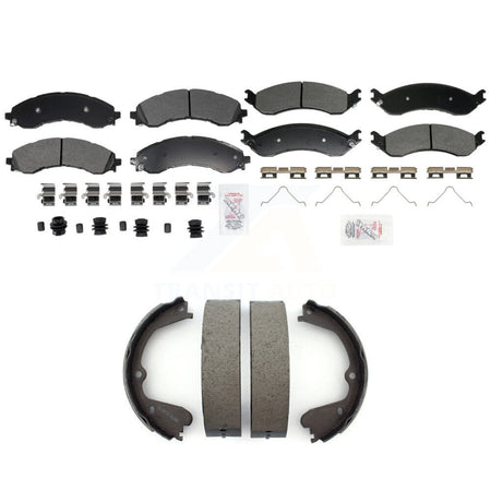 Front Rear Semi-Metallic Disc Brake Pads And Parking Shoes Kit For GMC Savana KNN-101417