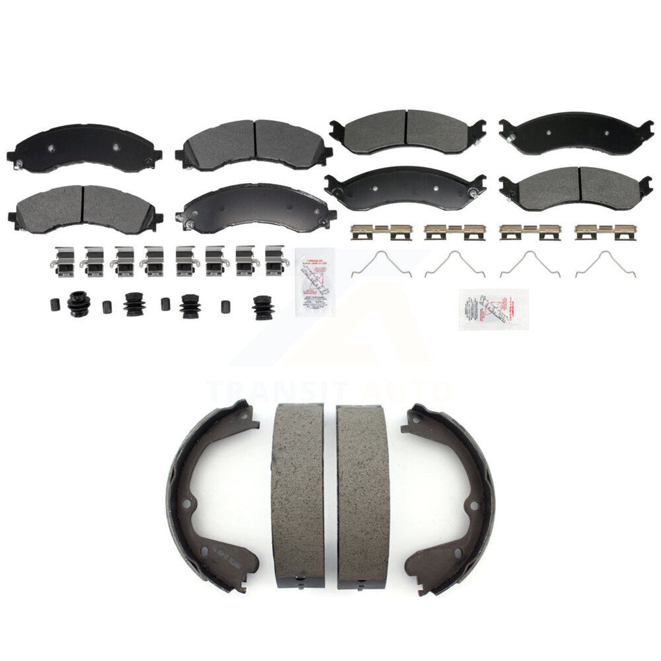 Front Rear Semi-Metallic Disc Brake Pads And Parking Shoes Kit For GMC Savana KNN-101417