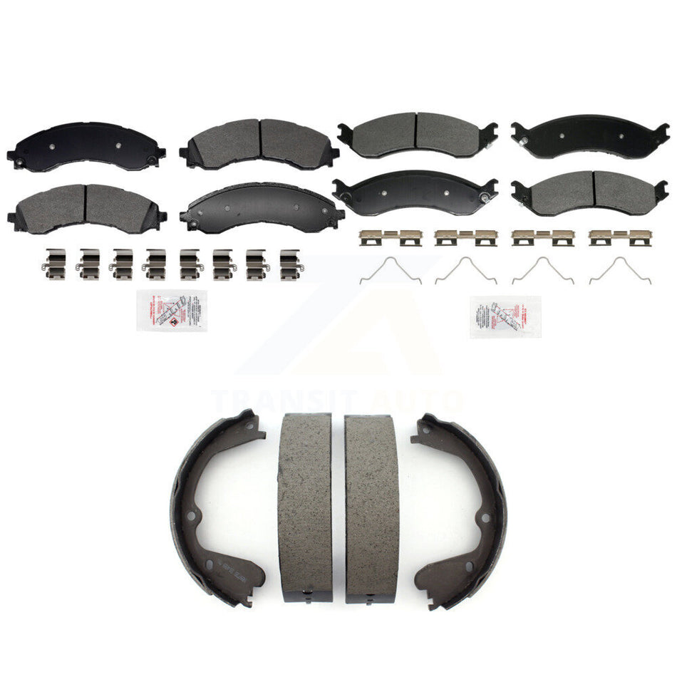 Front Rear Semi-Metallic Disc Brake Pads And Parking Shoes Kit For GMC Savana KNN-101418