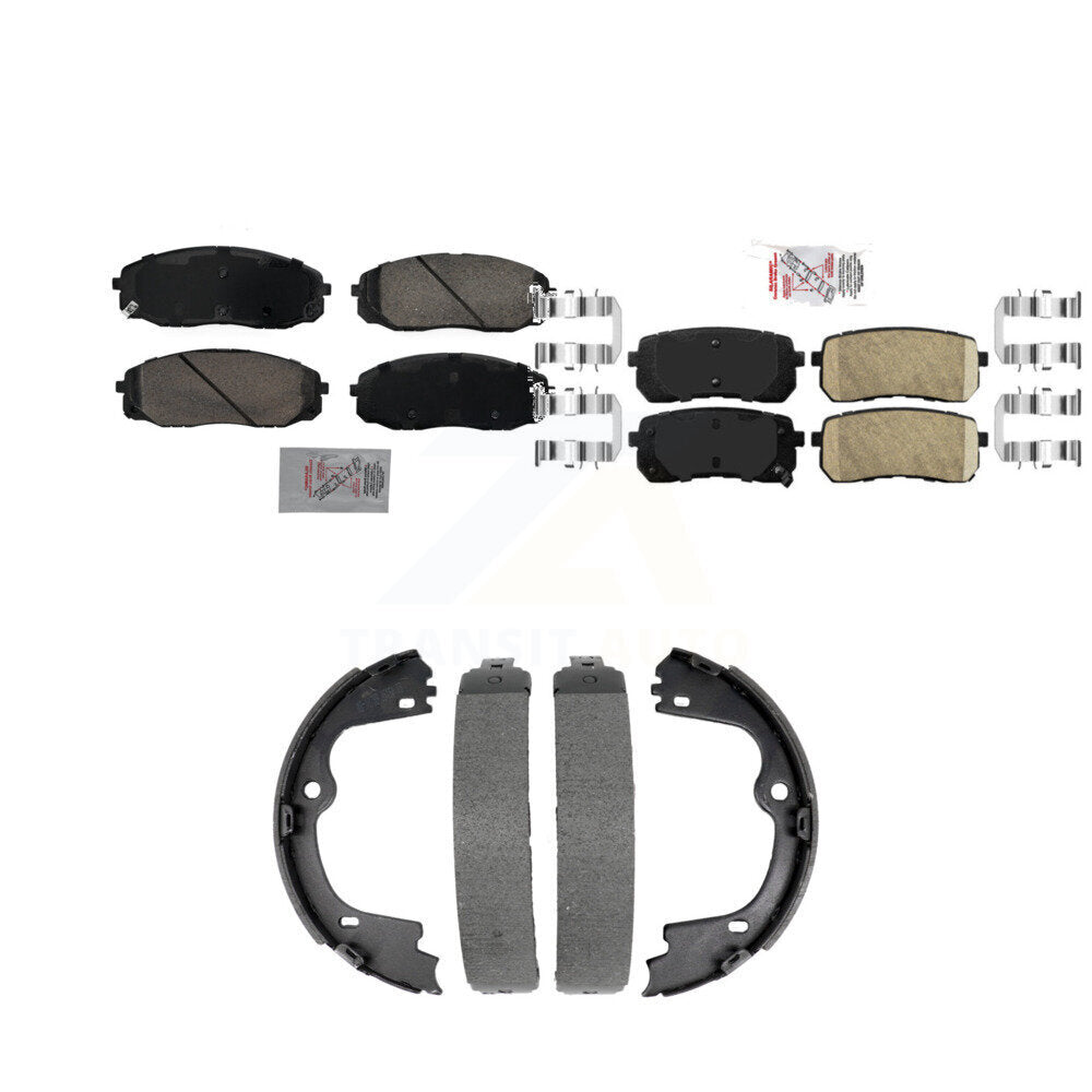 Front Rear Ceramic Disc Brake Pads And Parking Shoes Kit For Kia Sedona KNN-101428