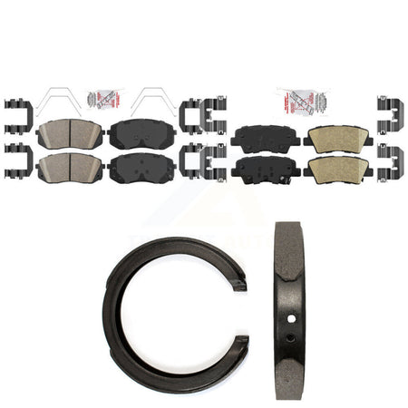 Front Rear Ceramic Disc Brake Pads And Parking Shoes Kit For Kia Optima KNN-101439