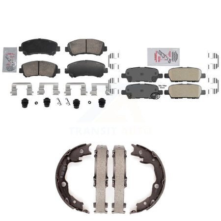 Front Rear Ceramic Disc Brake Pads And Parking Shoes Kit For Nissan Rogue Juke KNN-101441