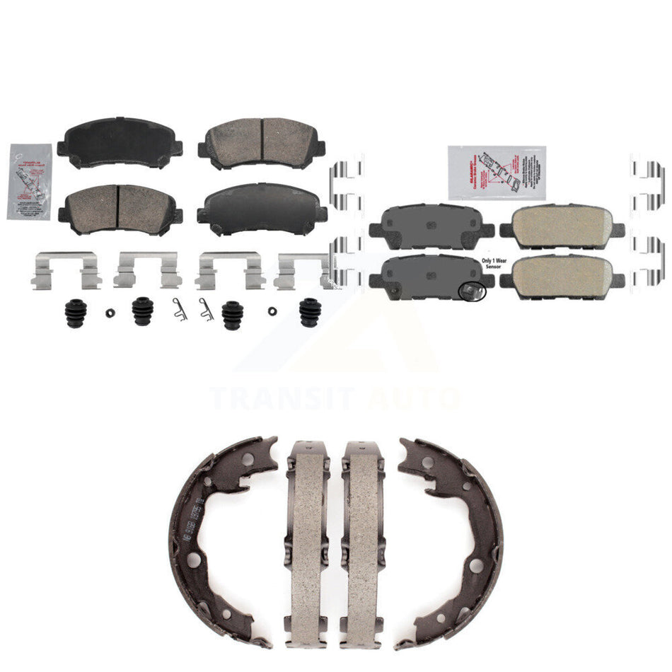 Front Rear Ceramic Disc Brake Pads And Parking Shoes Kit For Nissan Rogue Juke KNN-101441