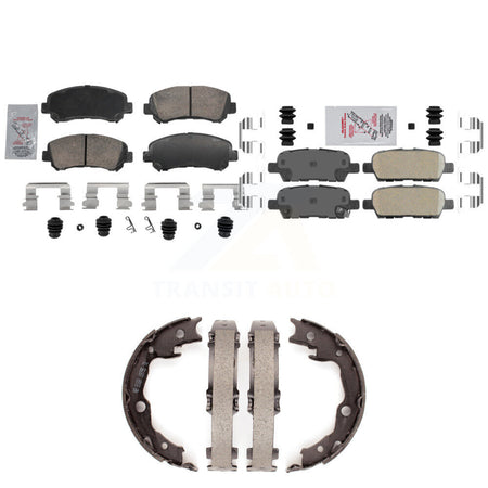Front Rear Ceramic Disc Brake Pads And Parking Shoes Kit For Nissan Rogue Juke KNN-101443