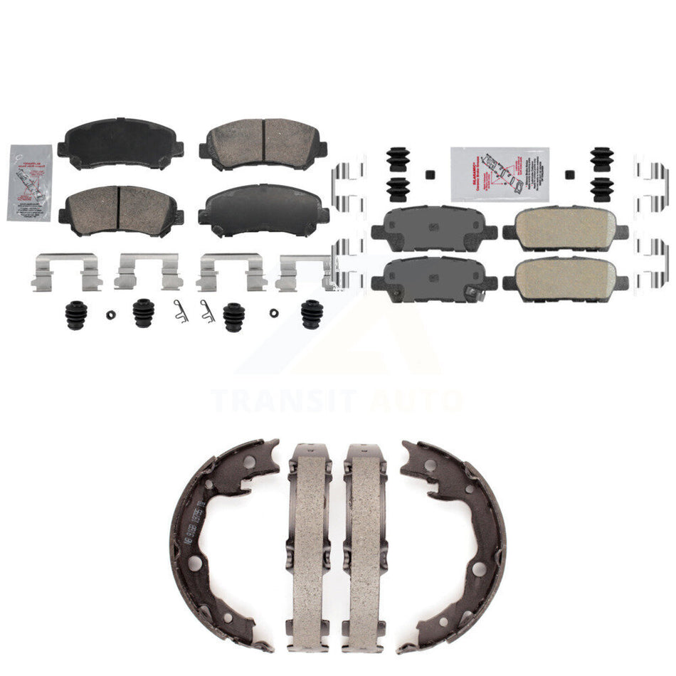 Front Rear Ceramic Disc Brake Pads And Parking Shoes Kit For Nissan Rogue Juke KNN-101443