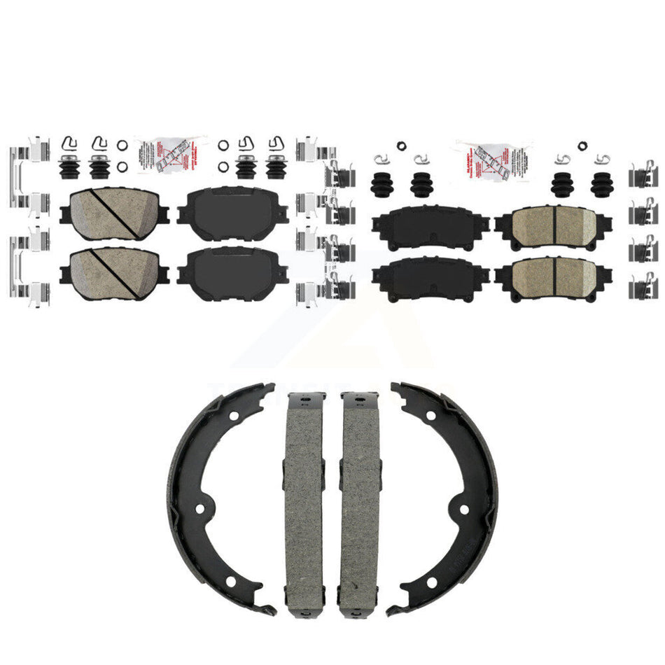 Front Rear Ceramic Disc Brake Pads And Parking Shoes Kit For Lexus IS250 KNN-101447