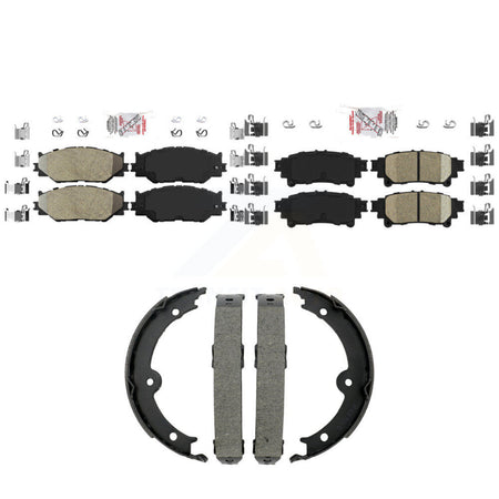 Front Semi-Metallic Rear Ceramic Disc Brake Pads And Parking Shoes Kit For KNN-101449