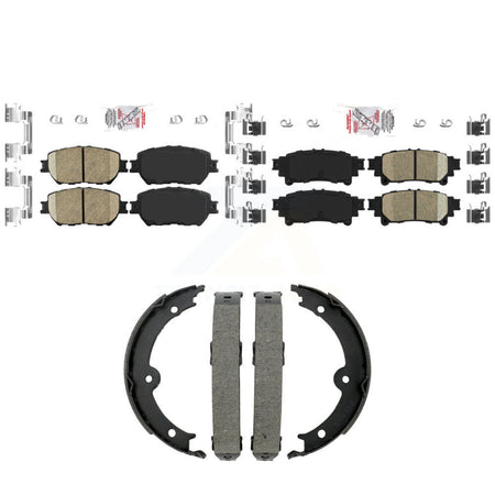 Front Rear Ceramic Disc Brake Pads And Parking Shoes Kit For Lexus IS250 KNN-101450