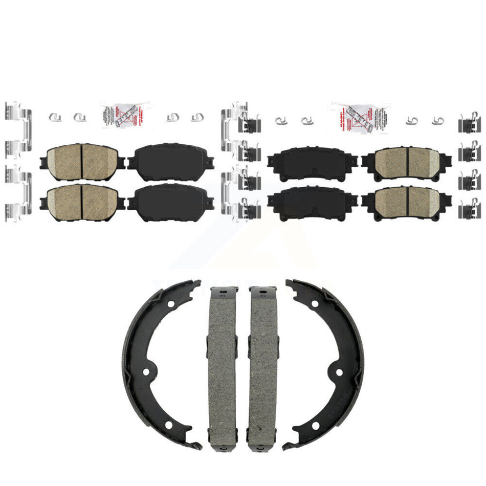 Front Rear Ceramic Disc Brake Pads And Parking Shoes Kit For Lexus IS250 KNN-101450