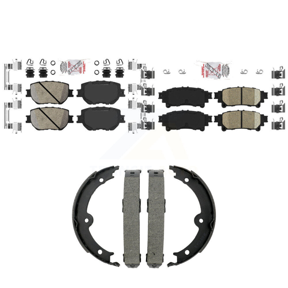 Front Rear Ceramic Disc Brake Pads And Parking Shoes Kit For Lexus IS250 KNN-101451