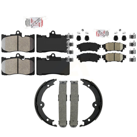 Front Semi-Metallic Rear Ceramic Disc Brake Pads And Parking Shoes Kit For KNN-101452