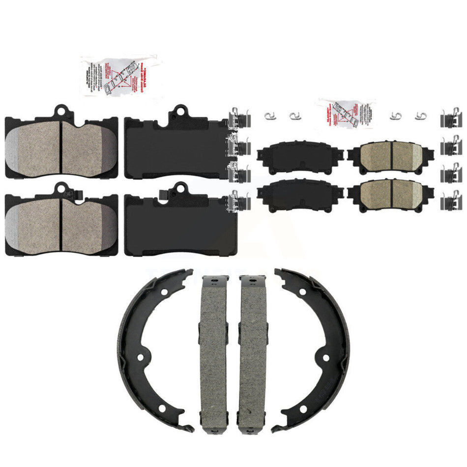 Front Semi-Metallic Rear Ceramic Disc Brake Pads And Parking Shoes Kit For KNN-101453