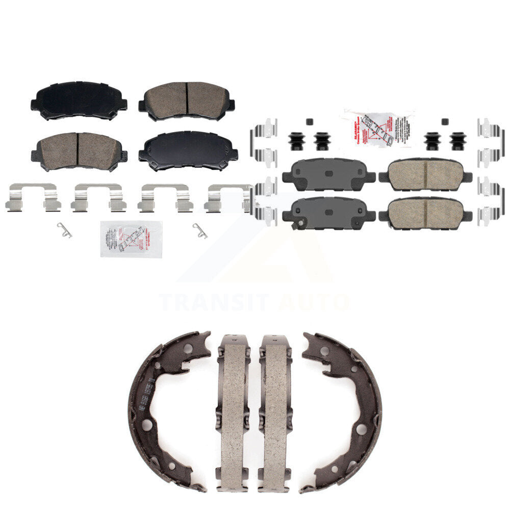 Front Rear Ceramic Disc Brake Pads And Parking Shoes Kit For Nissan Sentra KNN-101460
