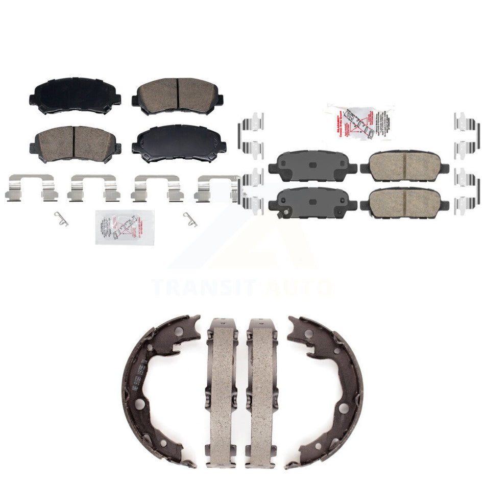 Front Rear Ceramic Disc Brake Pads And Parking Shoes Kit For Nissan Sentra KNN-101462