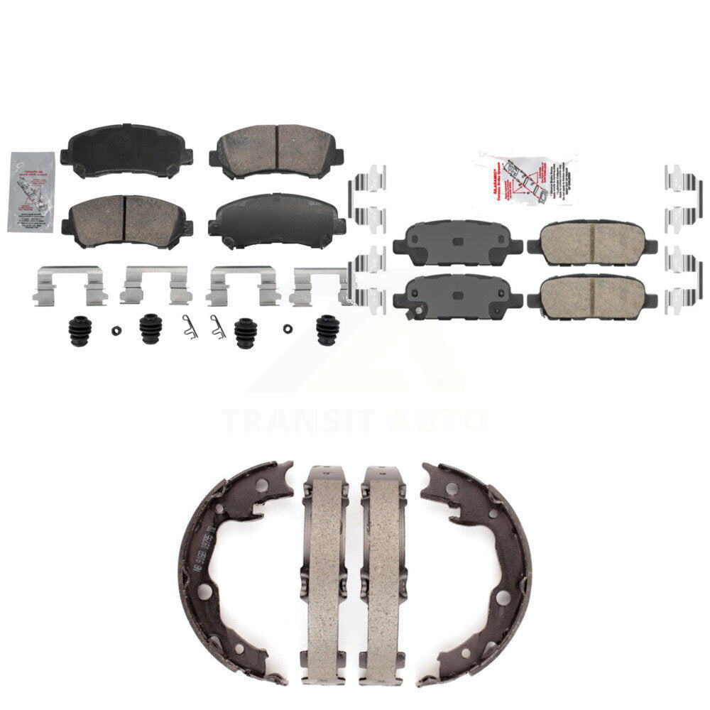 Front Rear Ceramic Disc Brake Pads And Parking Shoes Kit For Nissan Sentra KNN-101463