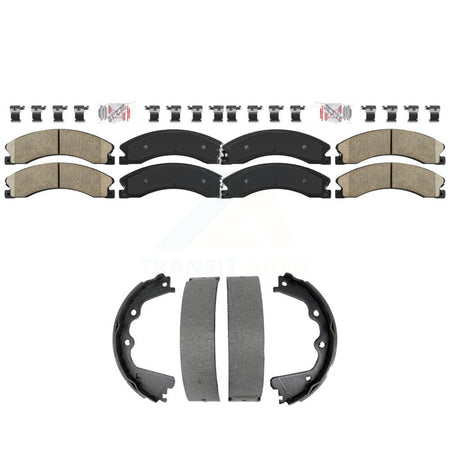 Front Rear Ceramic Disc Brake Pads And Parking Shoes Kit For GMC Chevrolet HD KNN-101472