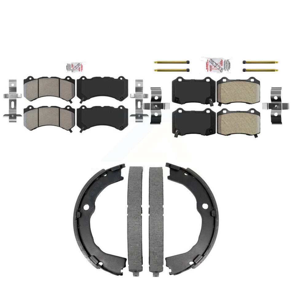 Front Rear Semi-Metallic Disc Brake Pads And Parking Shoes Kit For Chevrolet KNN-101474