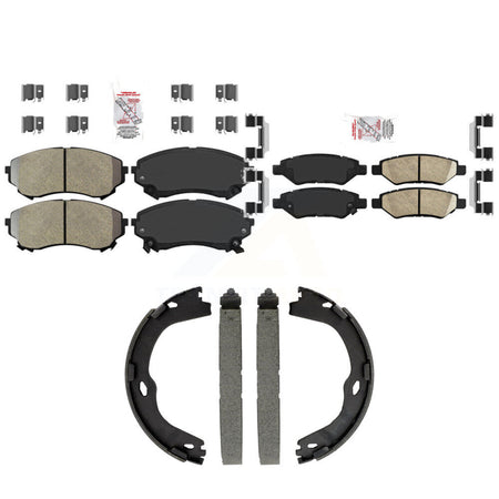 Front Semi-Metallic Rear Ceramic Disc Brake Pads And Parking Shoes Kit For KNN-101479