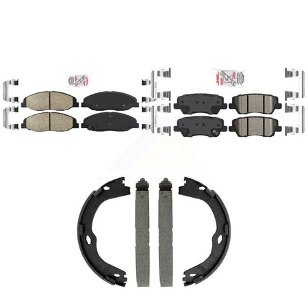 Front Rear Ceramic Disc Brake Pads And Parking Shoes Kit For Cadillac CTS KNN-101482
