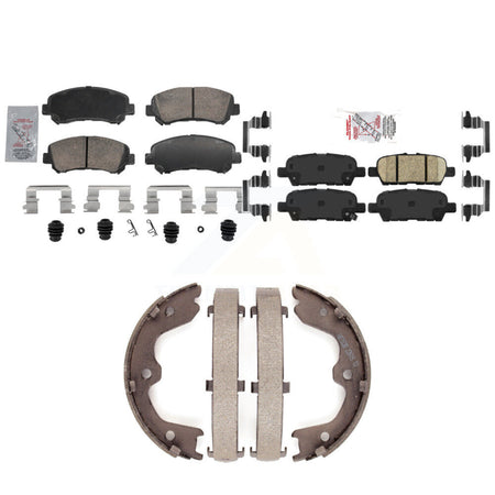 Front Rear Ceramic Disc Brake Pads And Parking Shoes Kit For Nissan Maxima KNN-101489