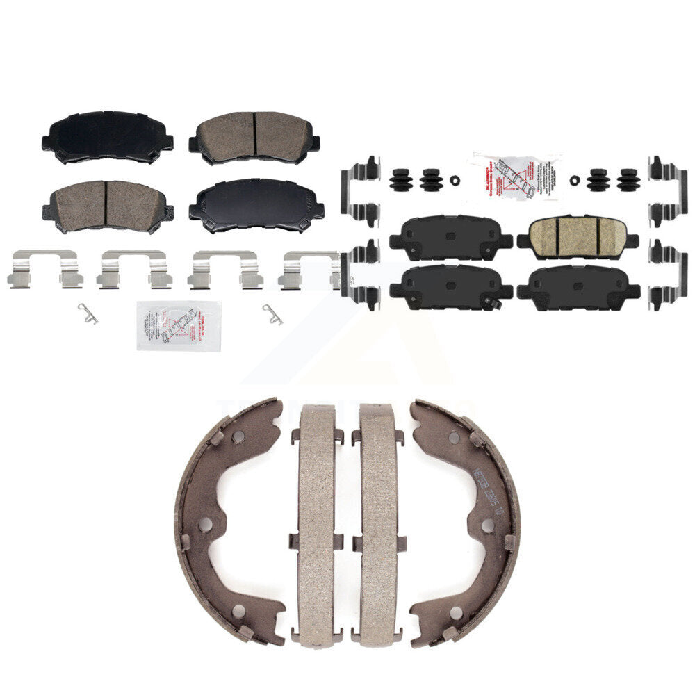 Front Rear Ceramic Disc Brake Pads And Parking Shoes Kit For Nissan Maxima KNN-101490