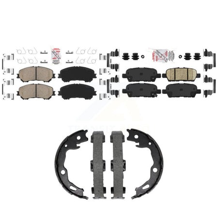 Front Rear Ceramic Disc Brake Pads And Parking Shoes Kit For Nissan Rogue KNN-101499