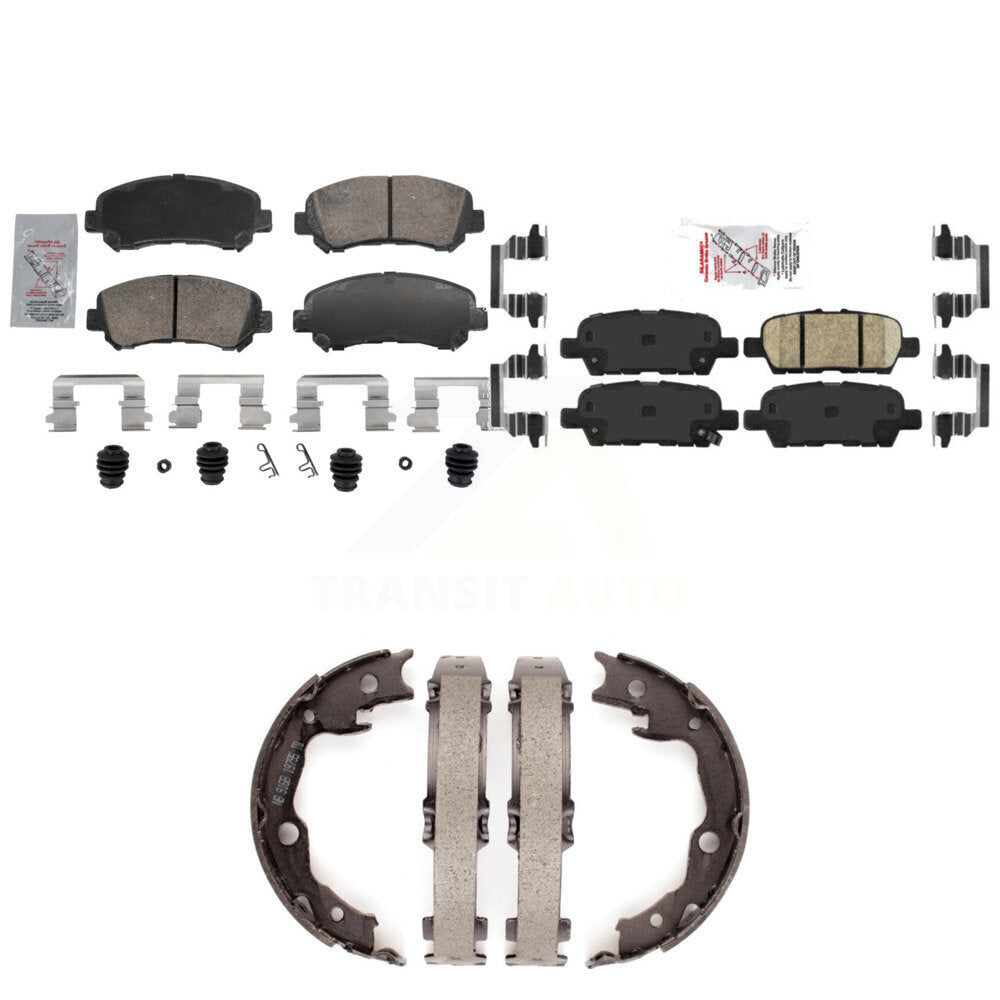 Front Rear Ceramic Disc Brake Pads And Parking Shoes Kit For Nissan Rogue Juke KNN-101501
