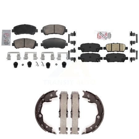 Front Rear Ceramic Disc Brake Pads And Parking Shoes Kit For Nissan Rogue Juke KNN-101501