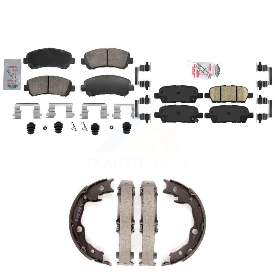 Front Rear Ceramic Disc Brake Pads And Parking Shoes Kit For Nissan Rogue Juke KNN-101501