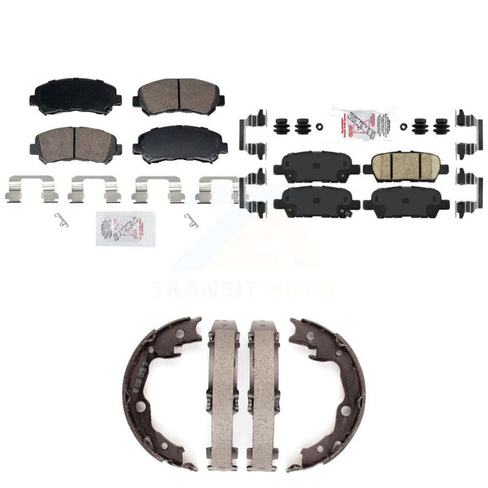 Front Rear Ceramic Disc Brake Pads And Parking Shoes Kit For Nissan Rogue Juke KNN-101502