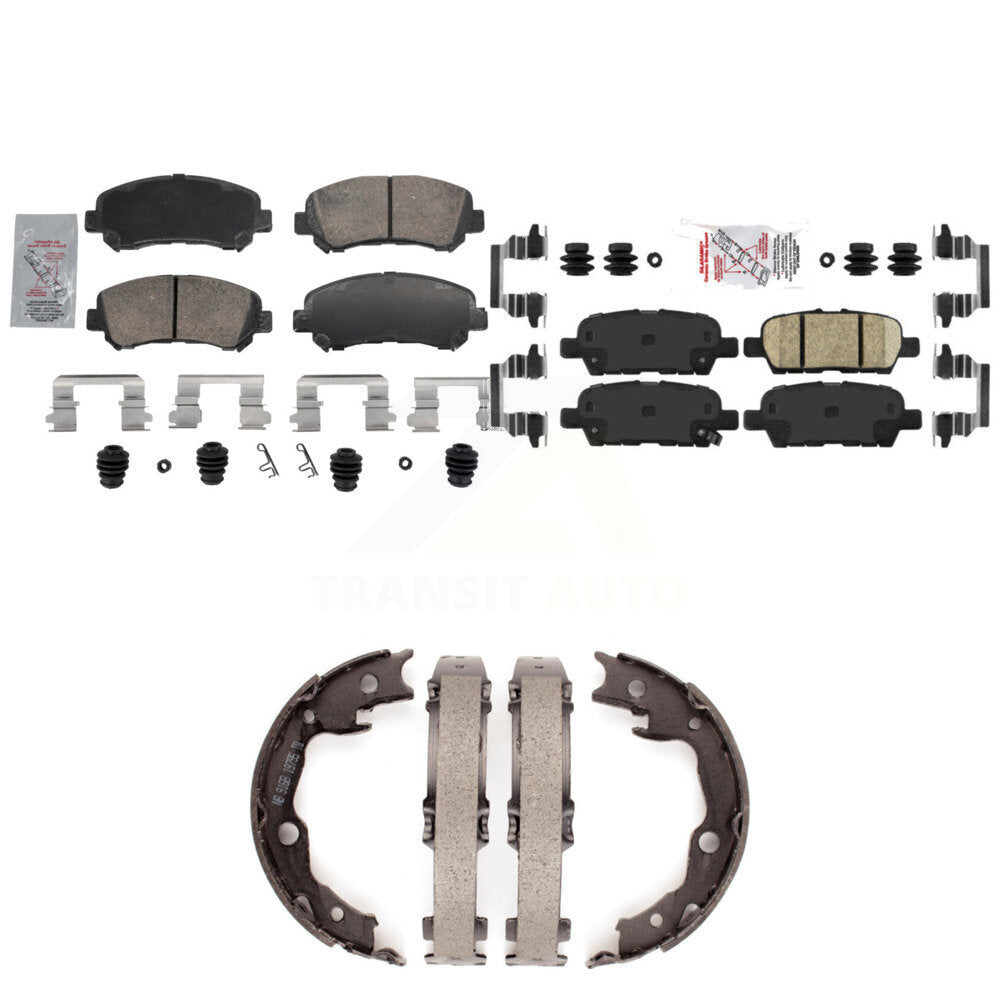 Front Rear Ceramic Disc Brake Pads And Parking Shoes Kit For Nissan Rogue Juke KNN-101503