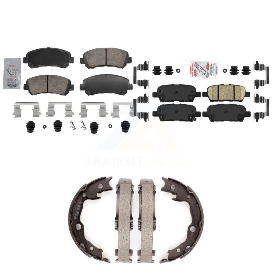 Front Rear Ceramic Disc Brake Pads And Parking Shoes Kit For Nissan Rogue Juke KNN-101503