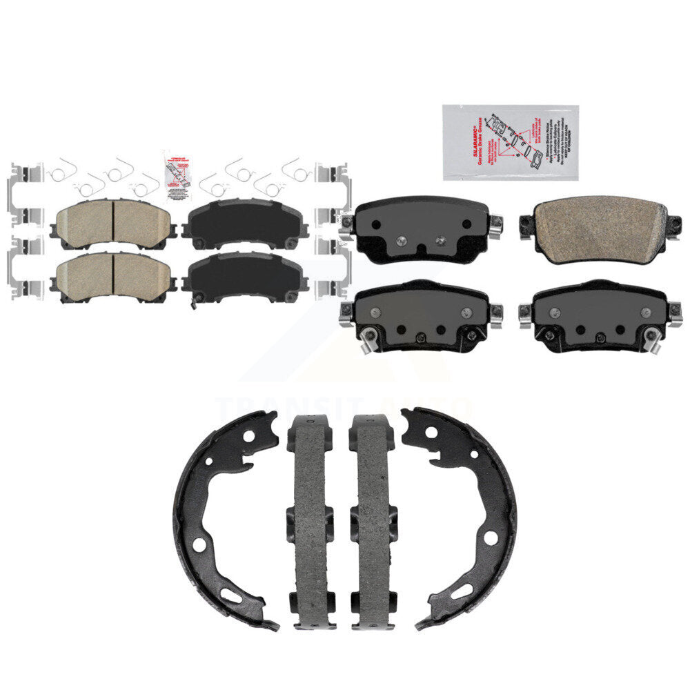 Front Rear Ceramic Disc Brake Pads And Parking Shoes Kit For Nissan Rogue KNN-101505