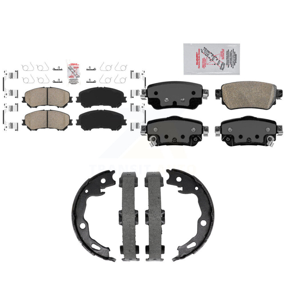 Front Rear Ceramic Disc Brake Pads And Parking Shoes Kit For Nissan Rogue KNN-101507