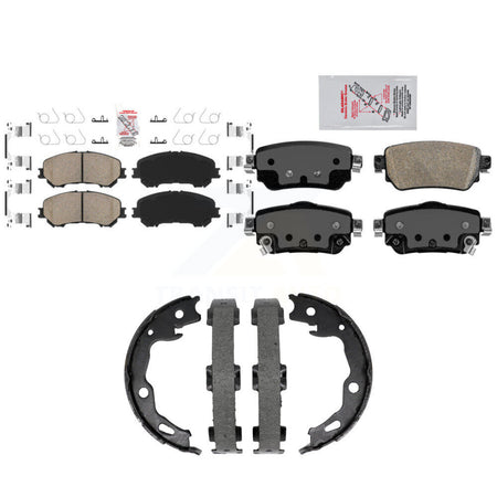 Front Rear Ceramic Disc Brake Pads And Parking Shoes Kit For Nissan Rogue KNN-101507