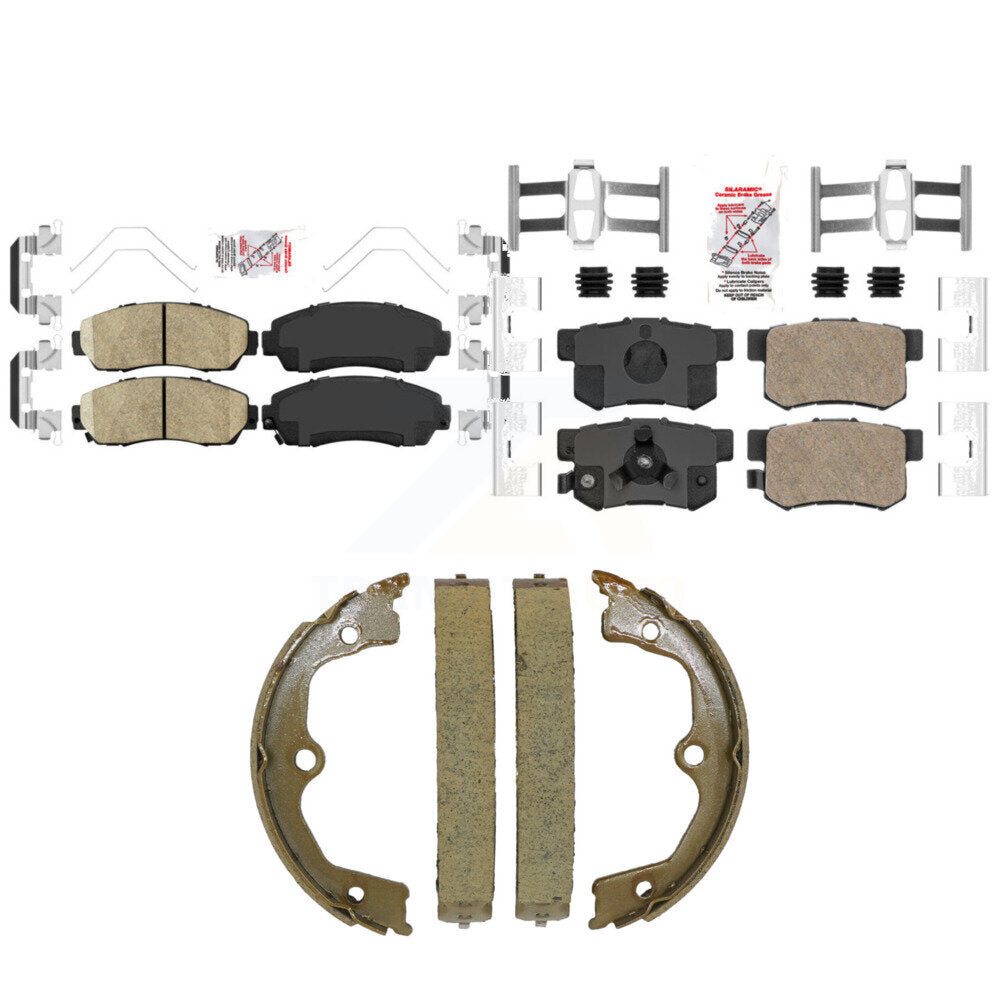 Front Rear Ceramic Disc Brake Pads And Parking Shoes Kit For Honda Accord KNN-101513