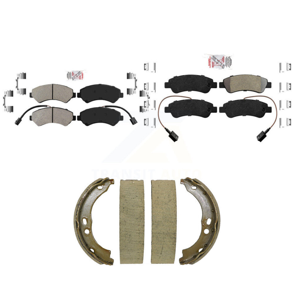 Front Rear Semi-Metallic Disc Brake Pads And Parking Shoes Kit For Ram 2500 KNN-101521