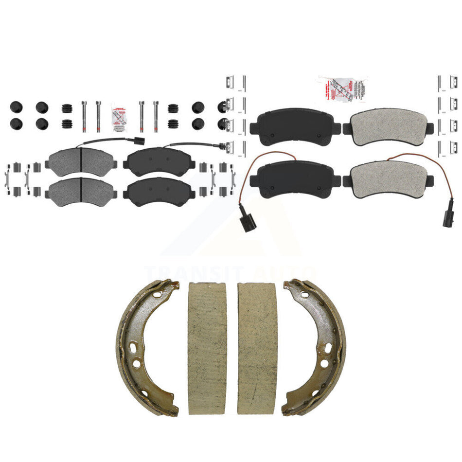 Front Rear Semi-Metallic Disc Brake Pads And Parking Shoes Kit For Ram 2500 KNN-101524