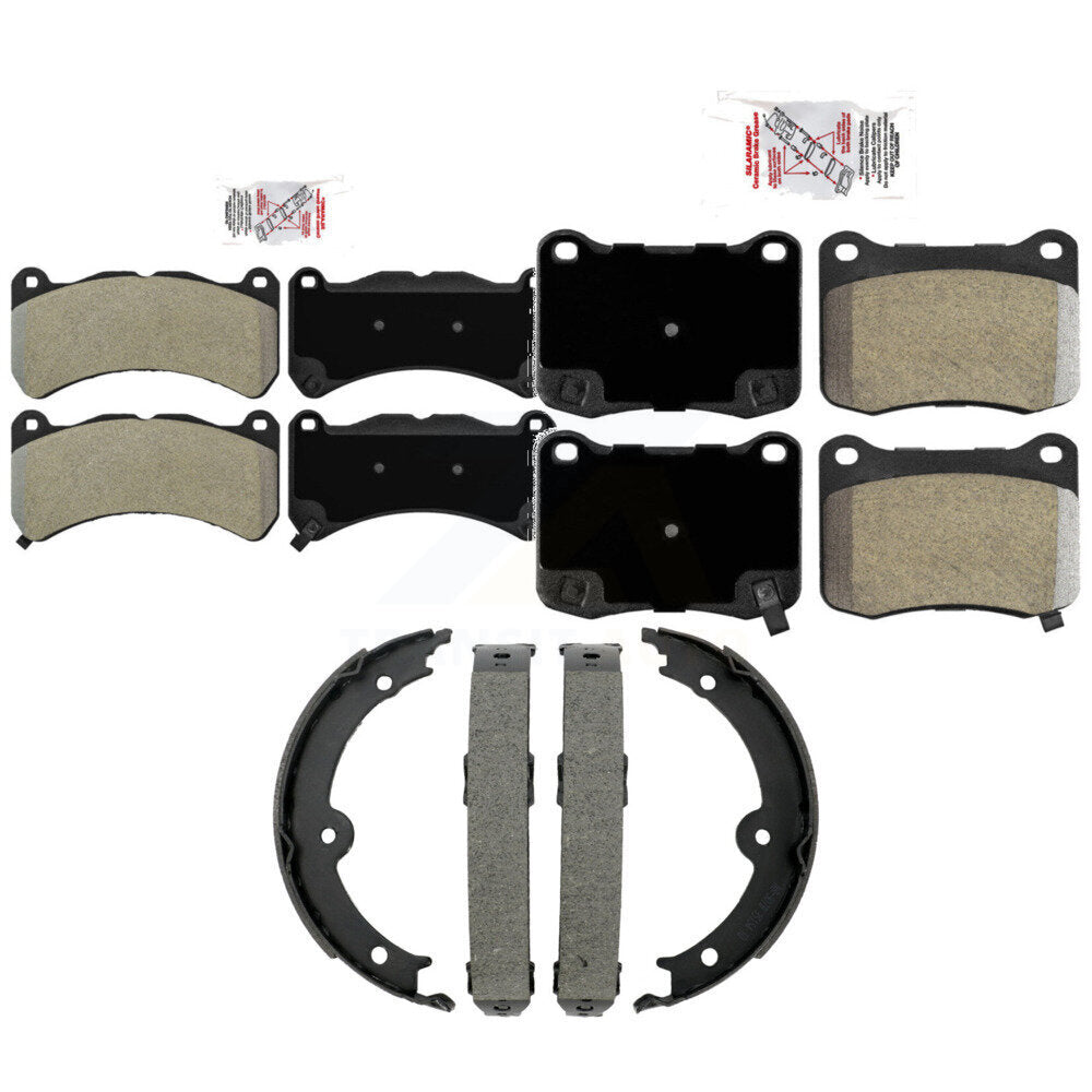 Front Rear Semi-Metallic Disc Brake Pads And Parking Shoes Kit For Lexus IS F KNN-101526