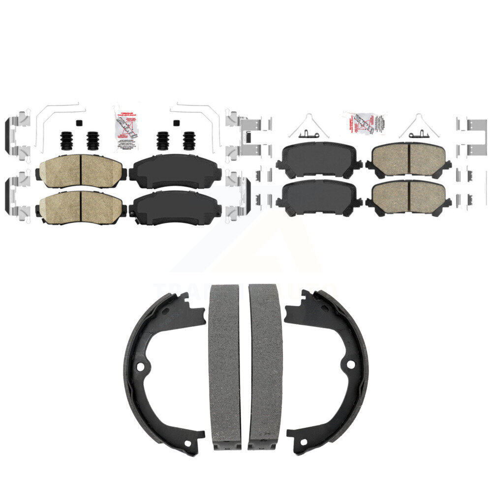 Front Rear Ceramic Disc Brake Pads And Parking Shoes Kit For Honda Passport KNN-101531