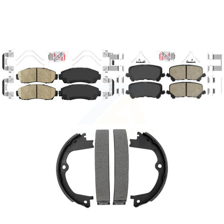 Front Rear Ceramic Disc Brake Pads And Parking Shoes Kit For Honda Passport KNN-101532