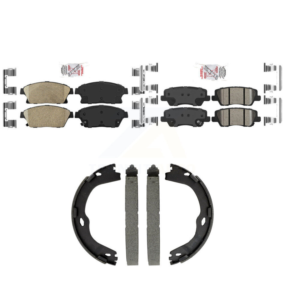 Front Rear Ceramic Disc Brake Pads And Parking Shoes Kit For Cadillac ATS KNN-101538